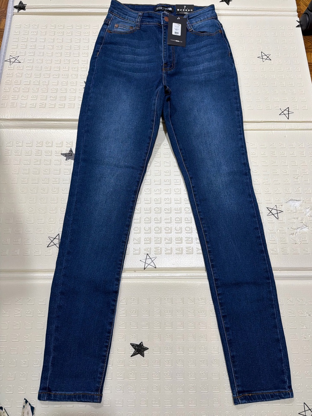 Fashion Nova Dark Blue High-Rise Skinny Jeans